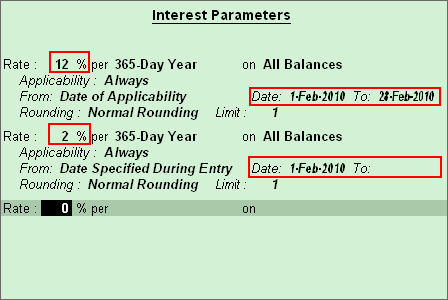 Tally.Erp 9 : Interest Calculation
